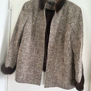 Vintage Dana Buchanan mink trim suit